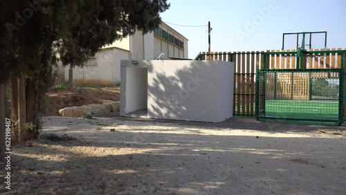 Wallpaper Mural Mobile bomb shelter near a soccer field in Israel Torontodigital.ca