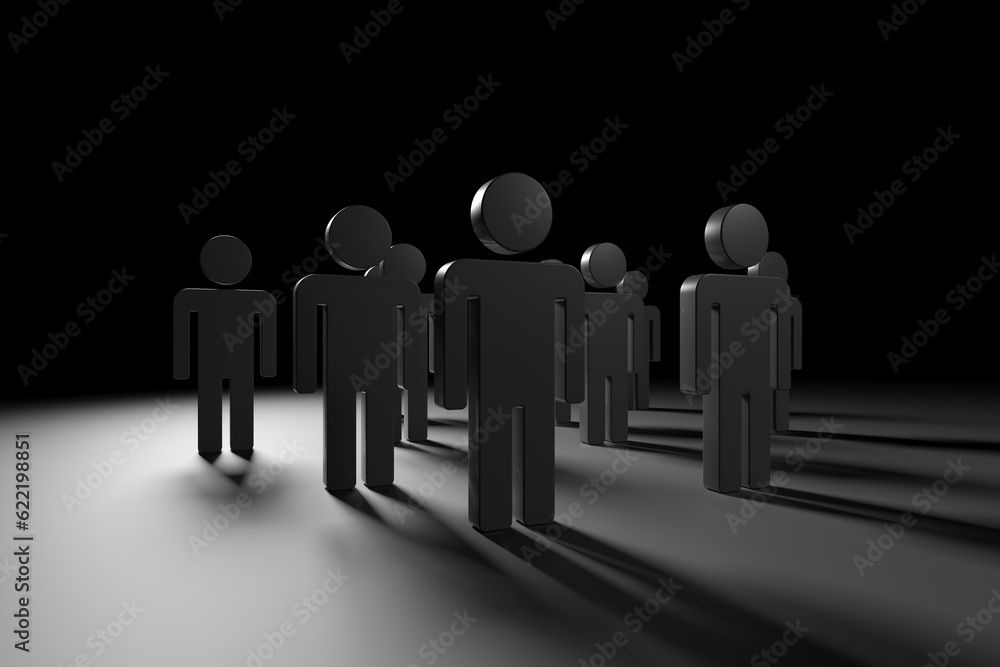Crowd of people. Large group of stick figure persons Crowd of people. Large group of stick figure persons