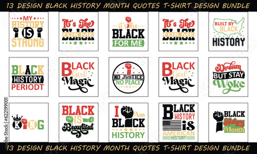Black History Month Quotes T-shirt Design Bundle 