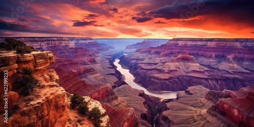 Colorado Grand Canyon view. Generative AI