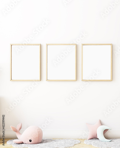 Kids frame mockup and three frame mockup 8x10