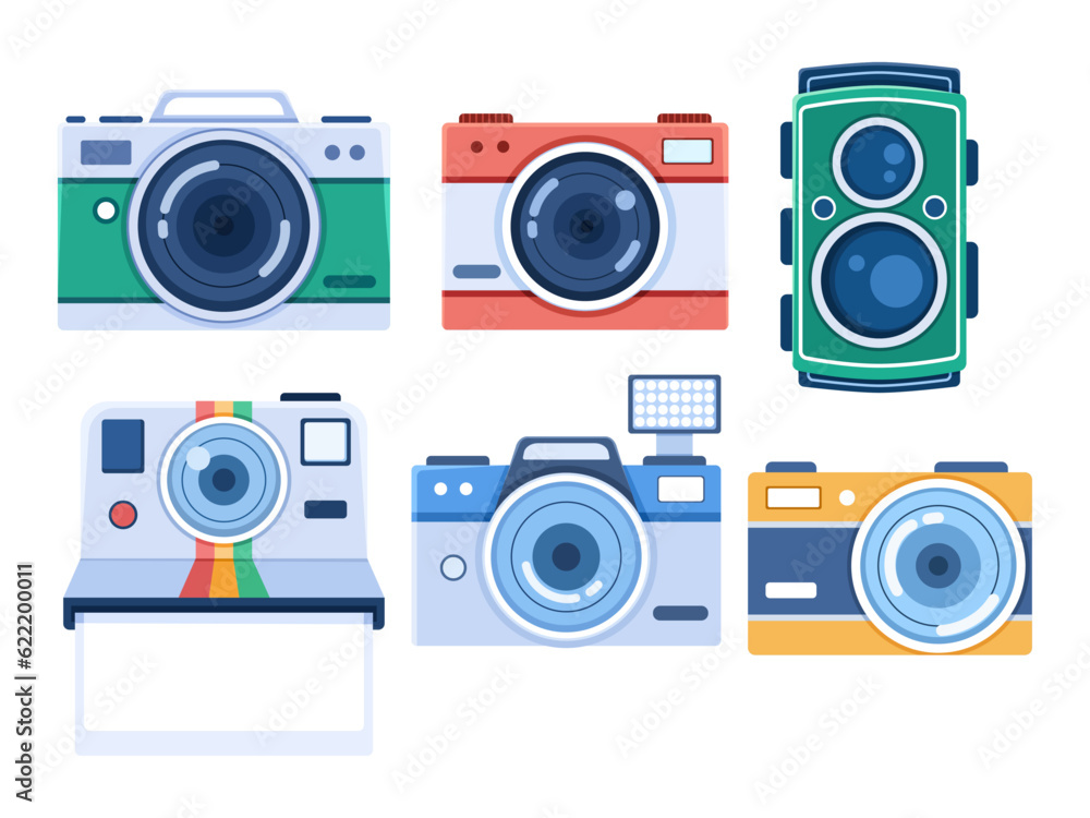 A diverse vector illustration of camera collection showcasing the evolution from vintage to modern styles. Perfect for artists, designers, and camera enthusiasts seeking retro and modern aesthetics. A diverse vector illustration of camera collection showcasing the evolution from vintage to modern styles. Perfect for artists, designers, and camera enthusiasts seeking retro and modern aesthetics.