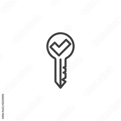 Password key protected line icon