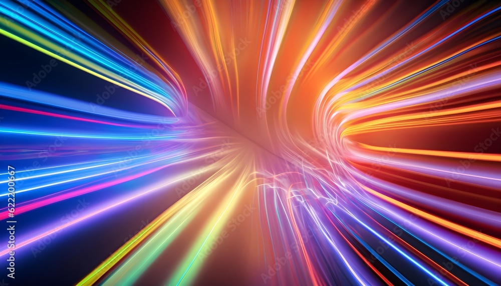 wallpaper colorful abstract background with lines and lights, AI Generated