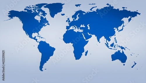 world map  blue world map on a white background  global  AI Generated