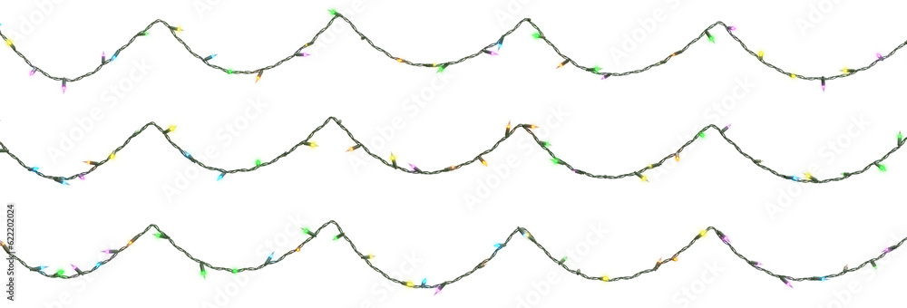 A 3D illustration featuring string lights. This artwork will be used for festive occasions, celebrations, and Christmas