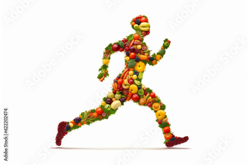 Fruit and vegetable character running © StockHaven