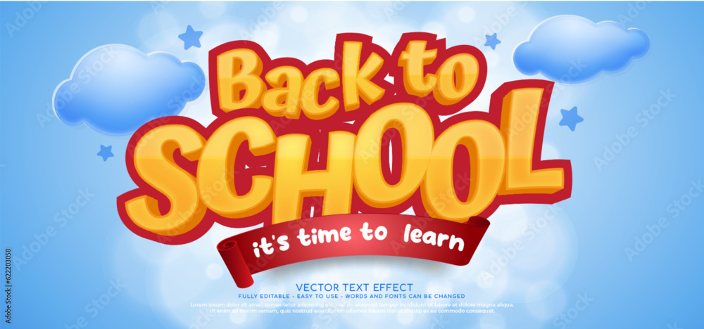 Vector back to school with text effect