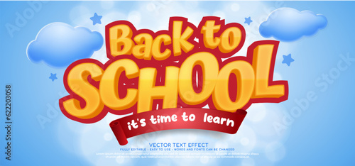 Vector back to school with text effect