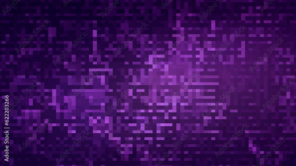 Abstract background of small squares or pixels in shades of dark purple colors