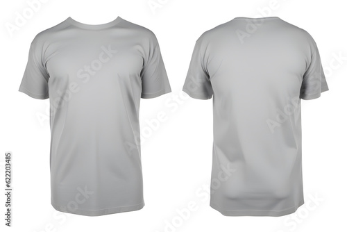 Mockup Of Gray T-shirt Front And Back View