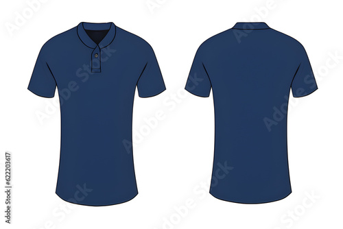 Mockup Of Blue T-shirt Front And Back View