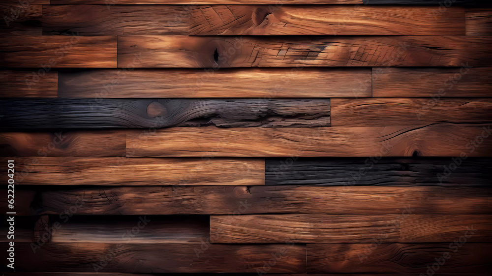 Dark plank wood texture background. Generative ai design. - obrazy, fototapety, plakaty 