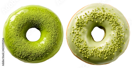 Canvas Print green tea matcha donut