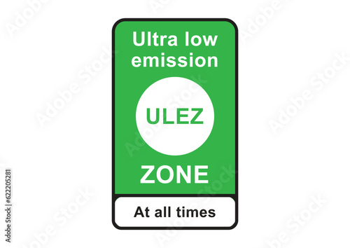 ULEZ ultra low emission sign vector illustration eps photo