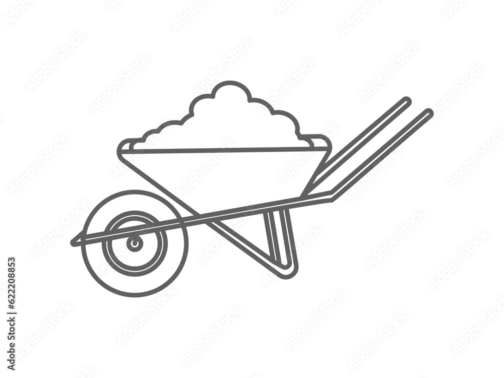 working people icon, sand cart illustration working people icon, sand cart illustration