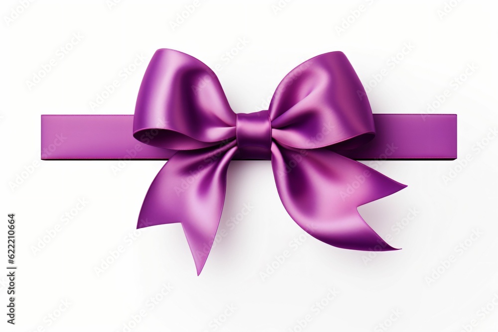 Purple satin ribbon and bow - Generative AI Purple satin ribbon and bow - Generative AI