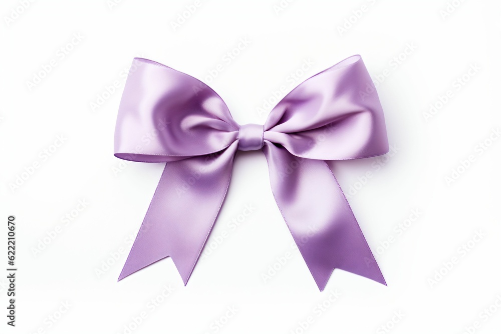 Purple satin ribbon and bow - Generative AI Purple satin ribbon and bow - Generative AI