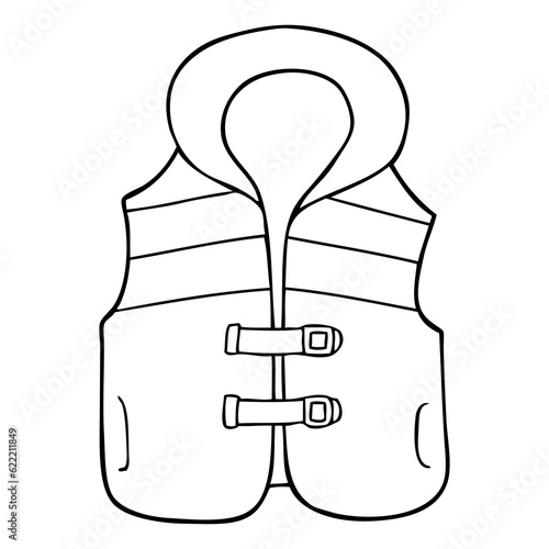 life vest outline vector illustration
