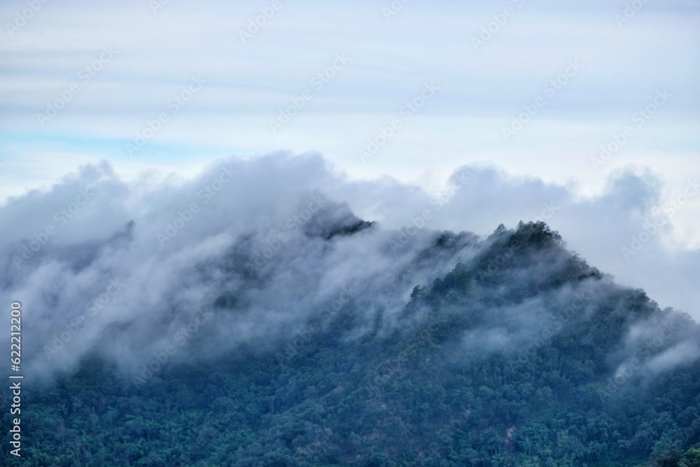 clouds over the mountains