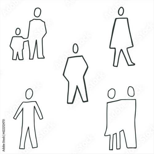 Silhouettes of people. Staffage. Vector illustration