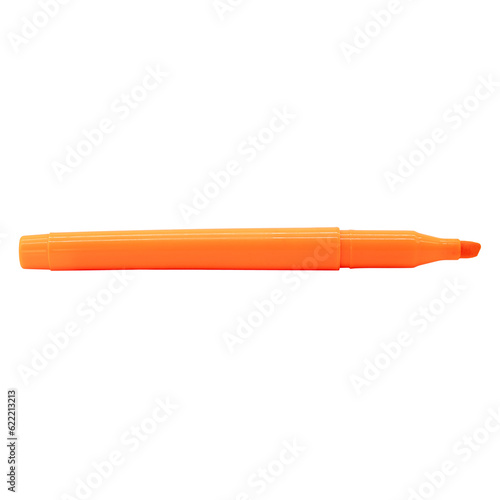 orange highlighter or marker pen, isolated photo