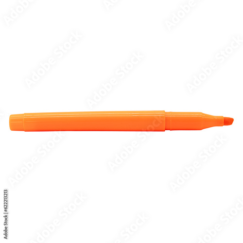 orange highlighter or marker pen, isolated