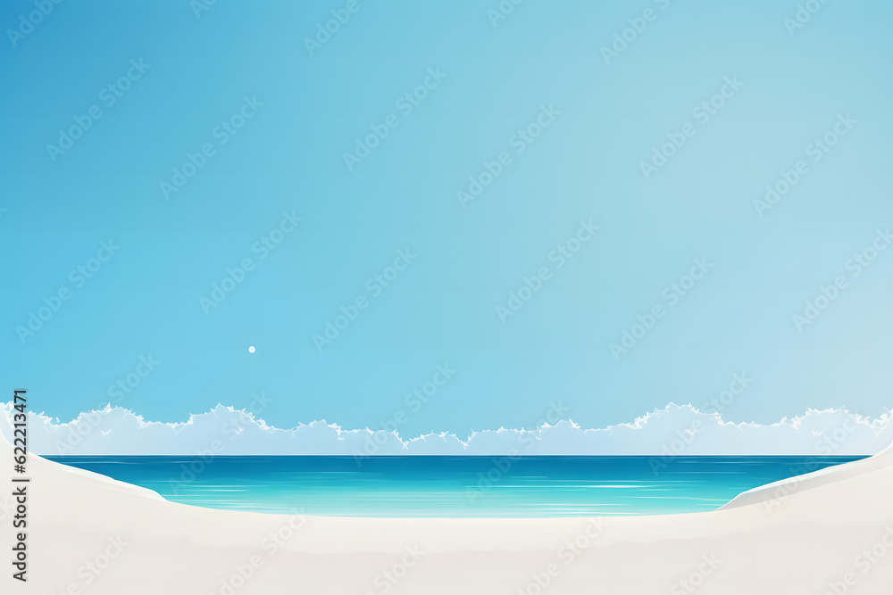 Beach Summer Sunny White Blue Background