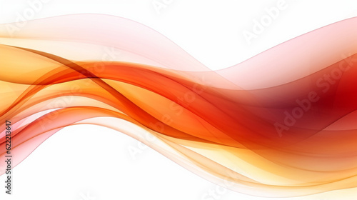 Abstract bright background with smooth fractal waves in orange and red tones on white
