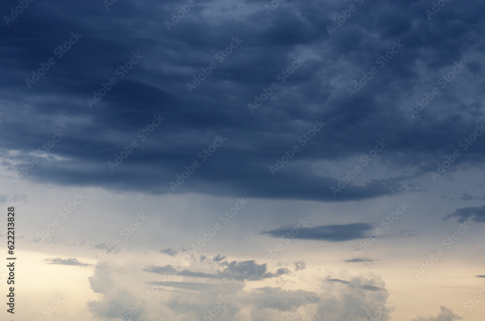 Cumulus clouds on the blue sky. Summer sky. Cumulus clouds on the blue sky. Summer sky.