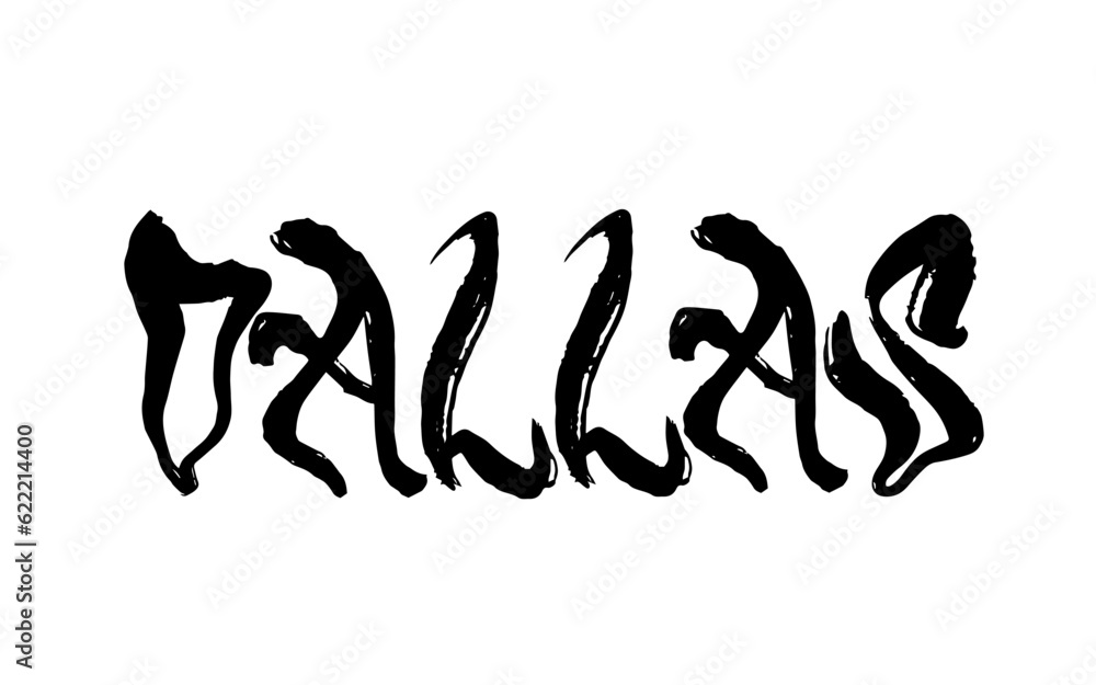 Dallas USA Lettering. Hand drawn letters. Hand drawn greeting card with text Dallas. Vector black illustration isolated on white background eps 10 Dallas USA Lettering. Hand drawn letters. Hand drawn greeting card with text Dallas. Vector black illustration isolated on white background eps 10