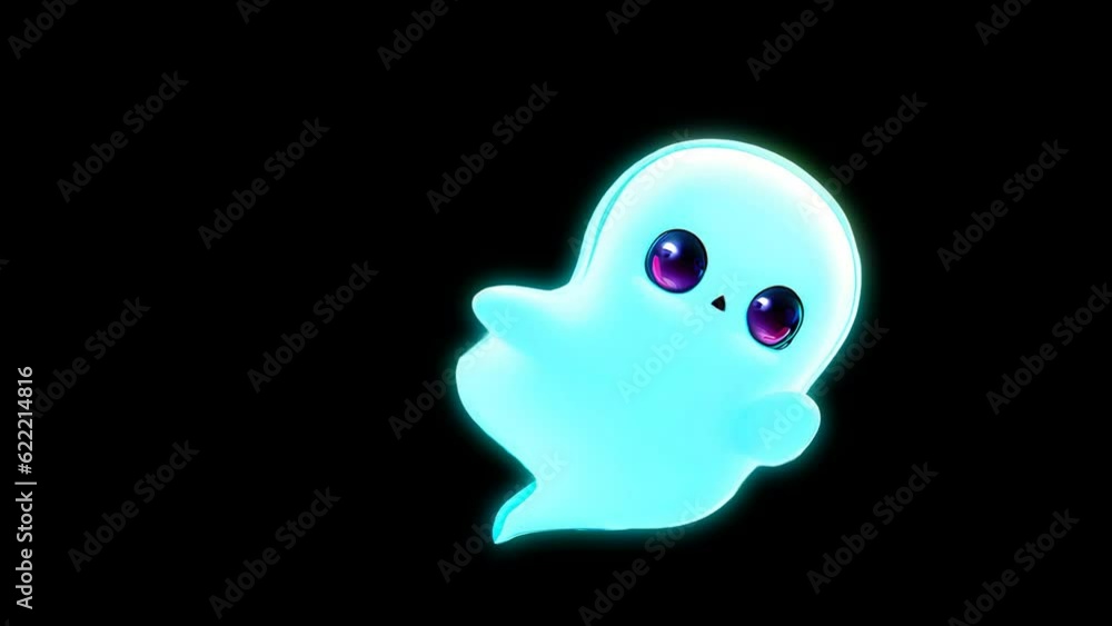 funny blue and white ghost move right to left alpha chnanel. funny blue and white ghost move right to left alpha chnanel.