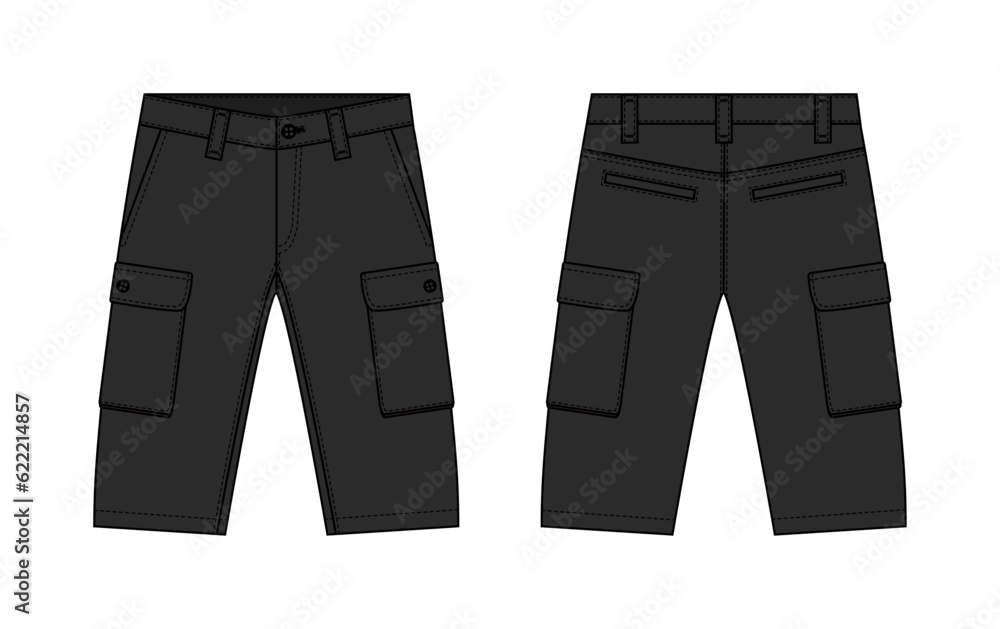 Mens shorts ( short pants ) vector template illustration Mens shorts ( short pants ) vector template illustration
