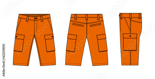 Mens shorts ( short pants ) vector template illustration