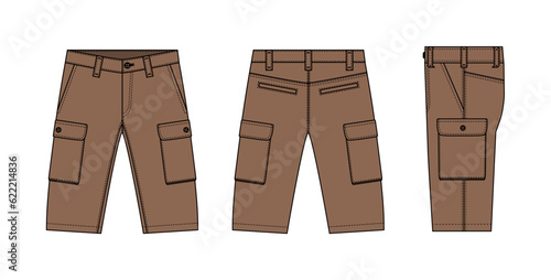 Mens shorts ( short pants ) vector template illustration