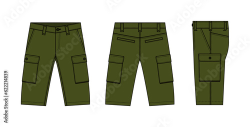 Mens shorts ( short pants ) vector template illustration