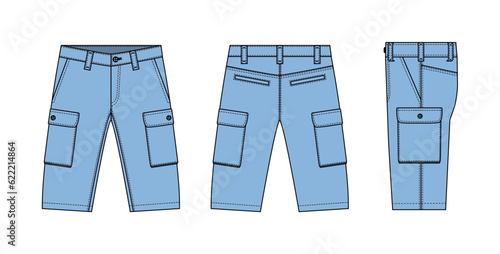 Mens shorts ( short pants ) vector template illustration