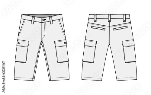 Mens shorts ( short pants ) vector template illustration