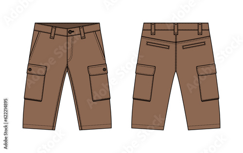 Mens shorts ( short pants ) vector template illustration