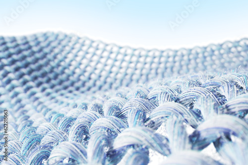 Close-up of fabric interlaced fiber.