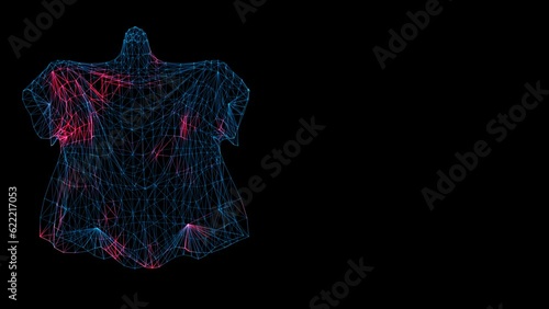 3D Ghost with copy space on black bg. Spooky ghost. Poltergeist. Halloween day October. A fabulous fantasy concept. For title, text, presentation. 3d animation 60 FPS