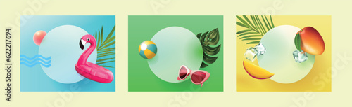 Summer beach decor card templates