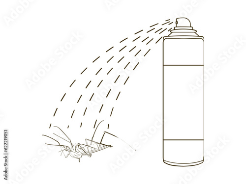 illustration of a dengue fever mosquito being sprayed