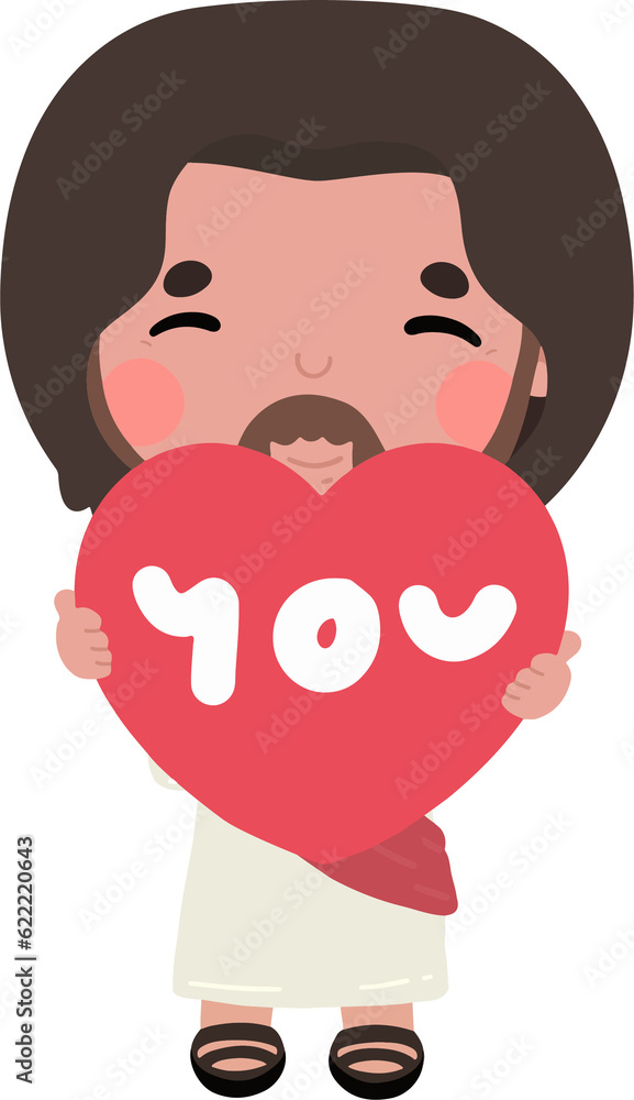 Jesus Love You Cute Cartoon Illustration Design Jesus Love You Cute Cartoon Illustration Design