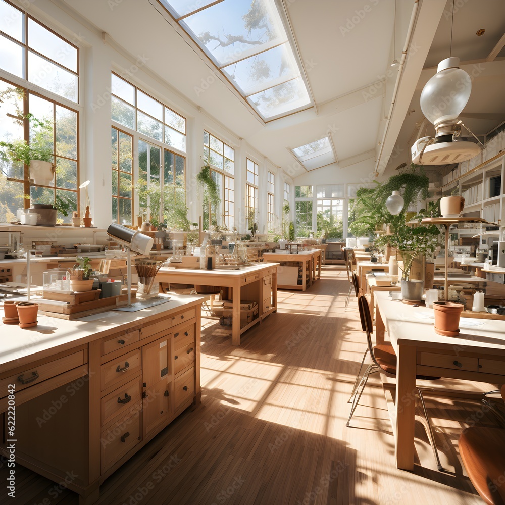 Modern biology classroom interior design