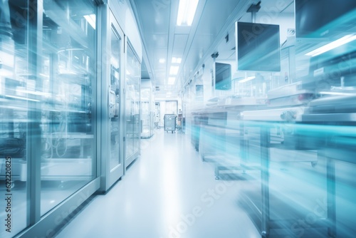 Blurred Interior Of Hospital Labs  Generative AI