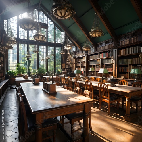 University library reading room interior