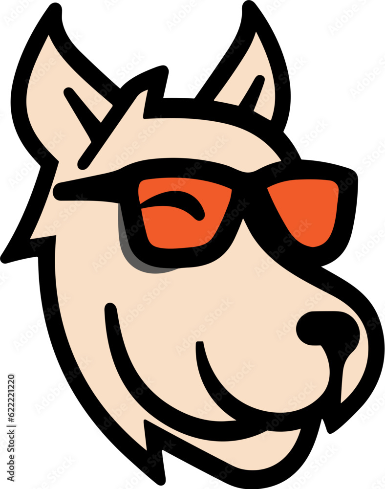 Dog Head with Glasses Logo Illustration Dog Head with Glasses Logo Illustration