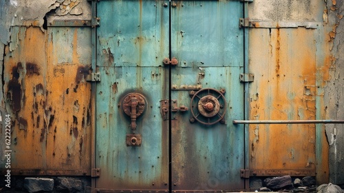 old wooden door vintage architecture grunge background