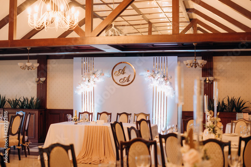 interior of a restaurant with a table